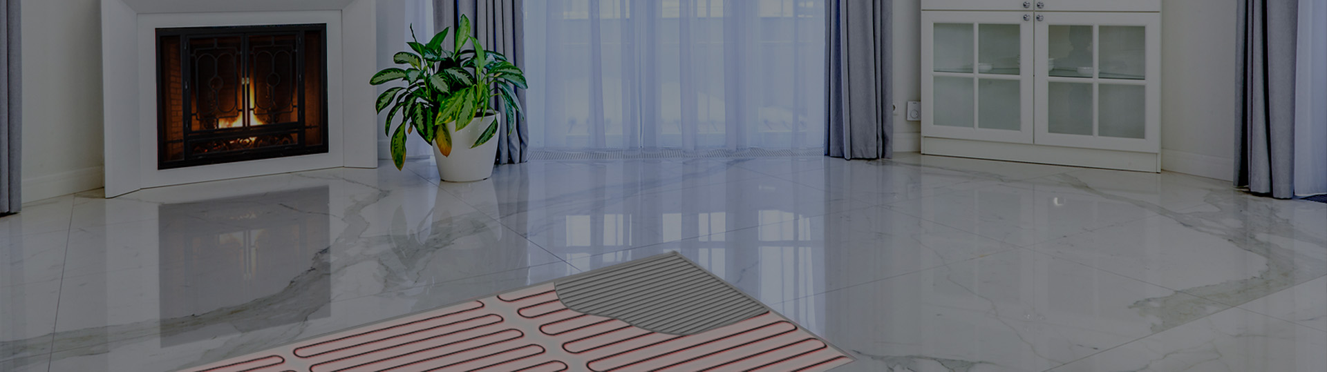 In-slab radiant floor heating banner