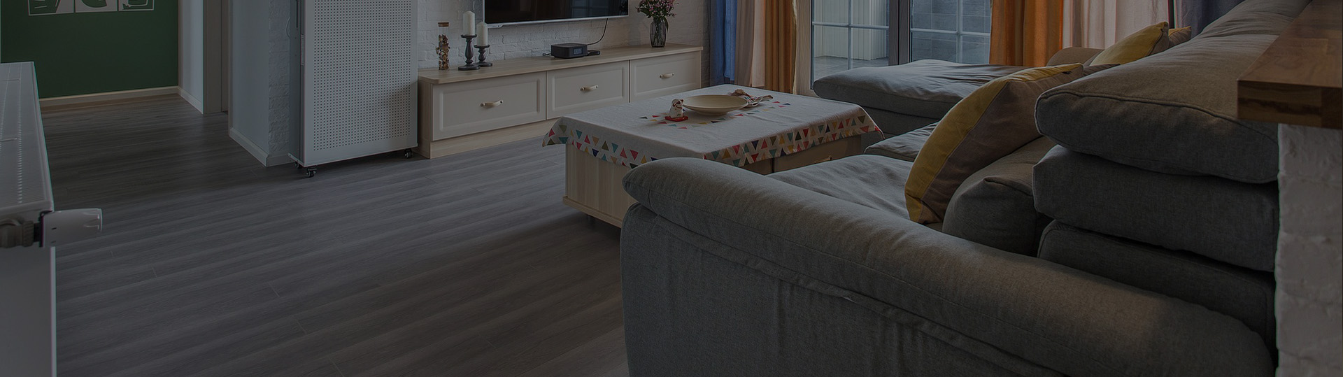 Radiant floor heating banner with multiple flooring types