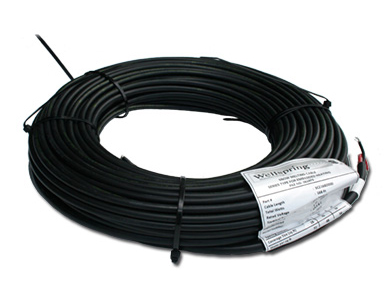 In-slab heating cable secured before concrete pour