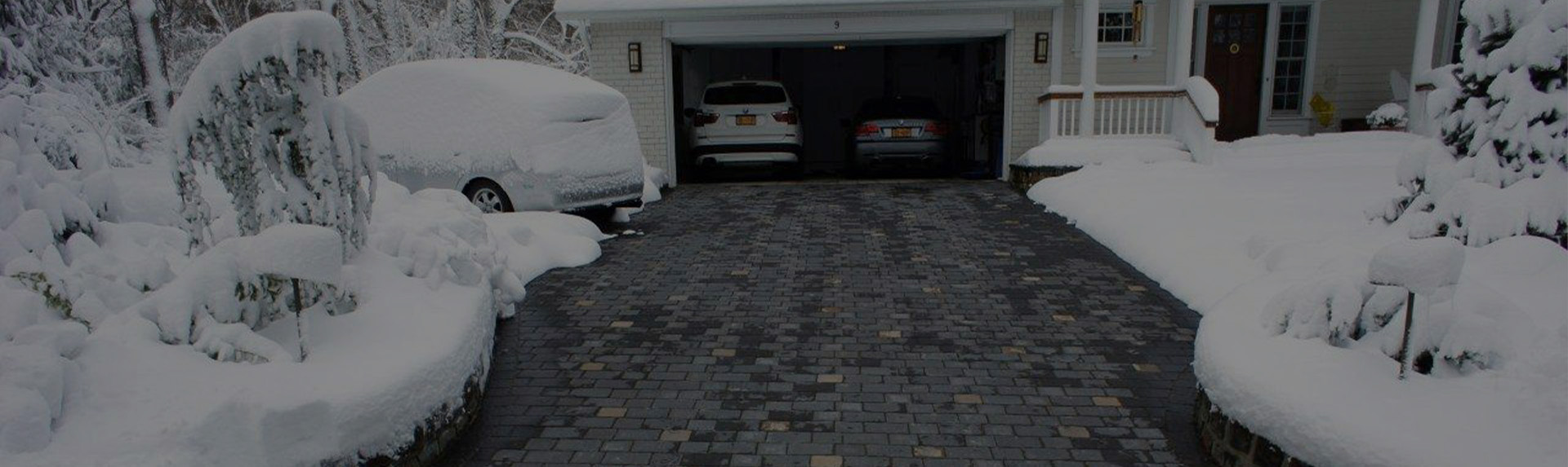 Heated paver driveway clear of snow