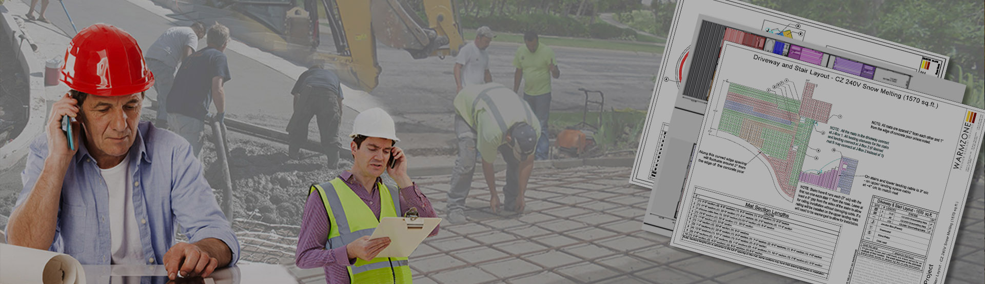 Banner illustrating Warmzone radiant heating customer services